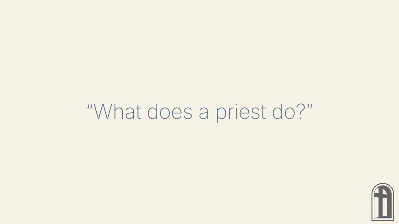 Father Tim speaking in a Catholic reflection video.